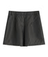 洗ったスリットレザーリードスカート(黒)