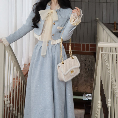 パステルブルーレディセットアップ