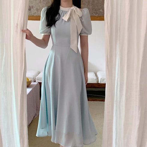 ネックリボンフェミニンワンピ