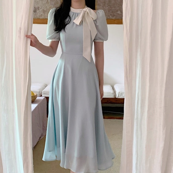 ネックリボンフェミニンワンピ