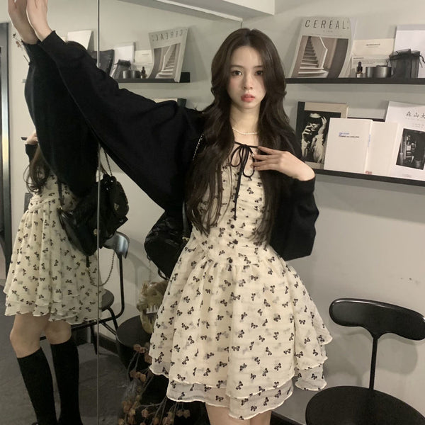 リボンワンピースボレロセット