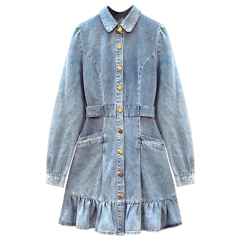 ライトカラーデニムワンピ