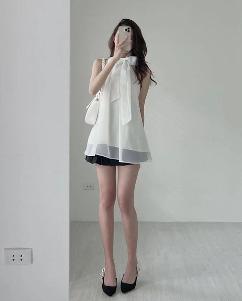 ノースリーブチュールトップス