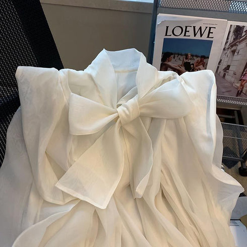 フリルスリーブシフォントップス