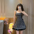 ブラックチェックワンピセット