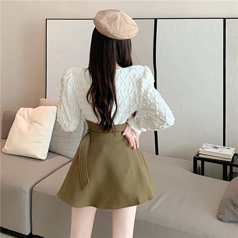 トレンチミニ丈スカート