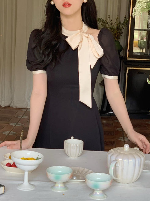 ネックリボンフェミニンワンピ