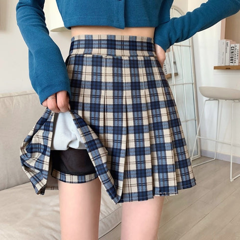 レトロチェックプリーツスカート