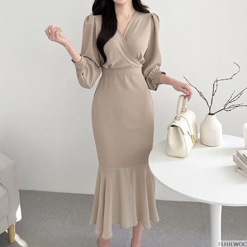 シアーデザインマーメイドワンピース