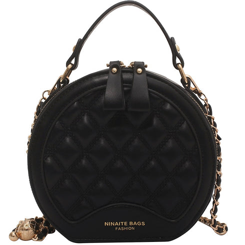 キルティング丸型バッグ