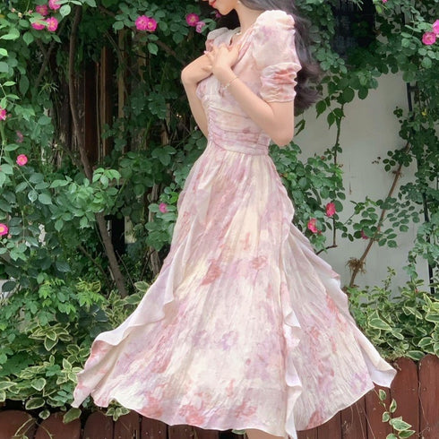 ふわふわパステルロングワンピース