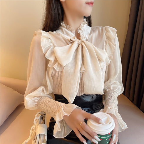 シアーフリルリボントップス