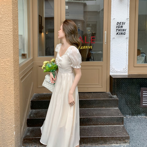 光沢プリンセスロングワンピース