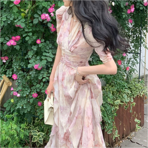 ふわふわパステルロングワンピース