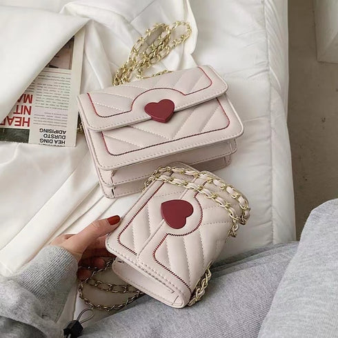 ハートキルティングバッグ