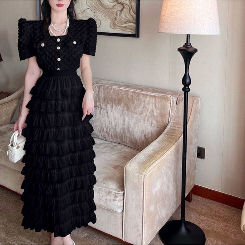 フリルロングスカートコーデ