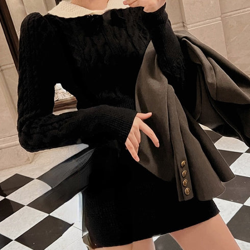 ニットミニ リボンセットアップ