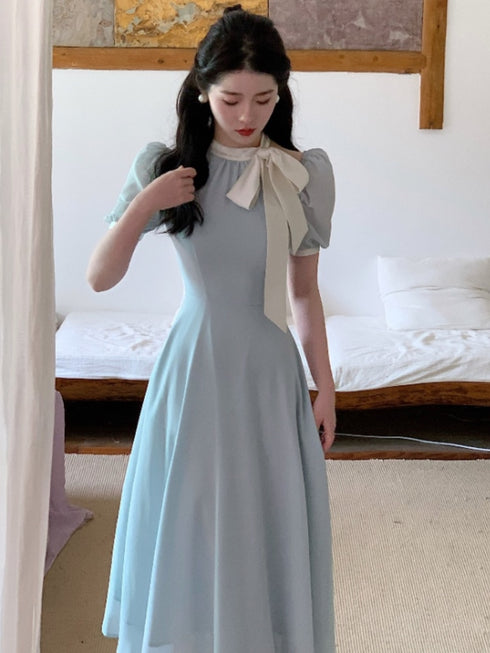 ネックリボンフェミニンワンピ