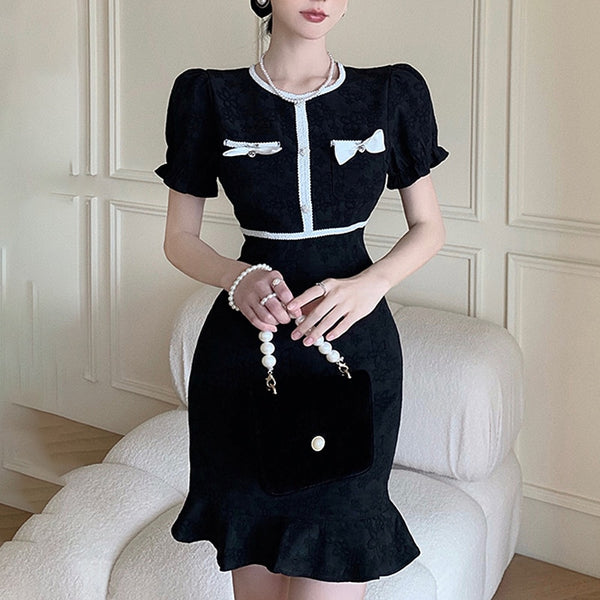 ラインリボンデザインワンピ