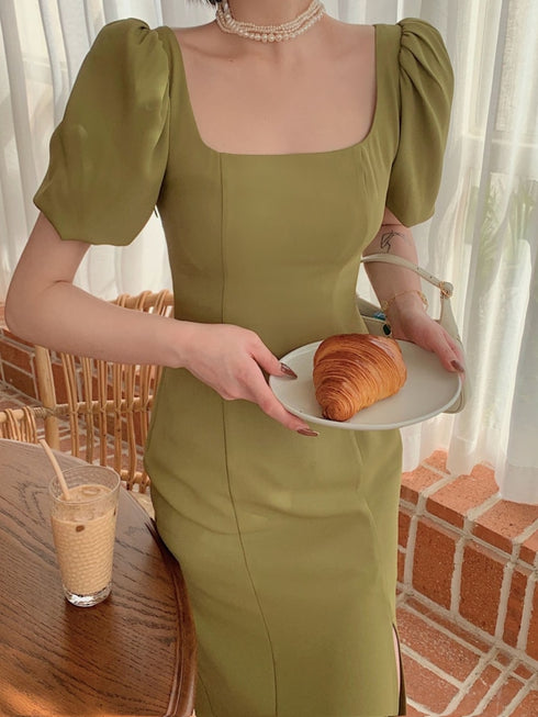 スリットバッククロスワンピース