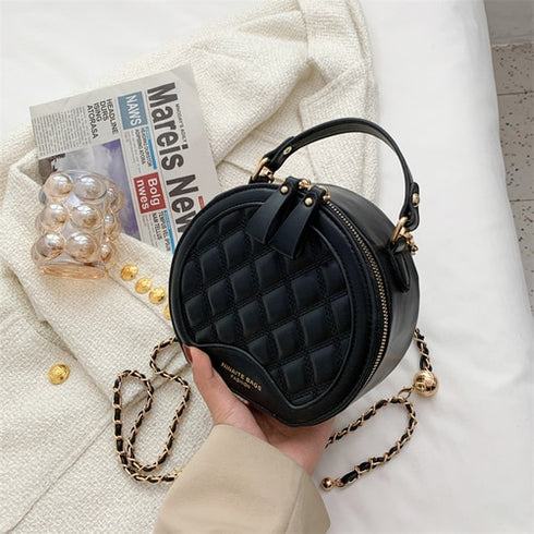 キルティング丸型バッグ