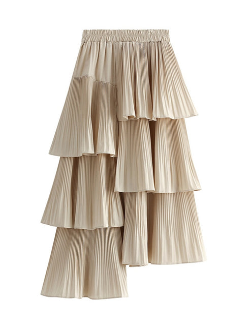 アシンメトリーフリルロングスカート