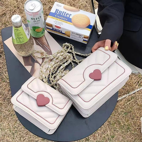 ハートキルティングバッグ