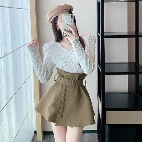 トレンチミニ丈スカート