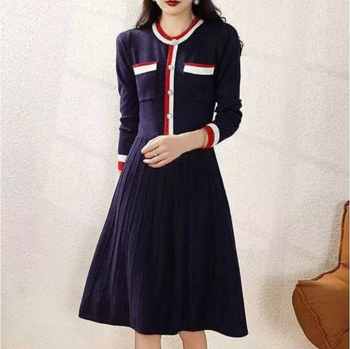 プリーツラインワンピース