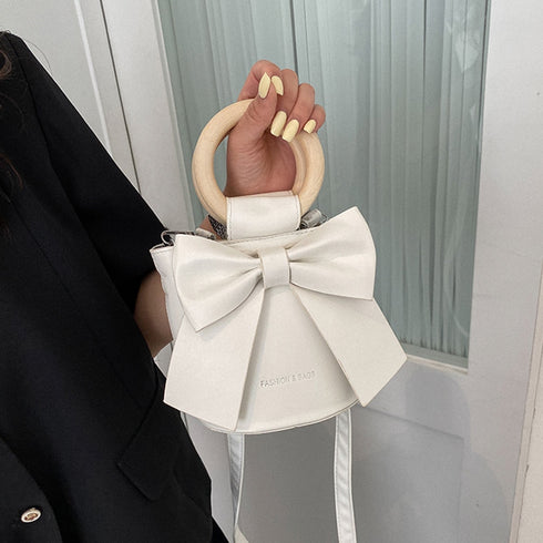 ワンカラーリボンバッグ