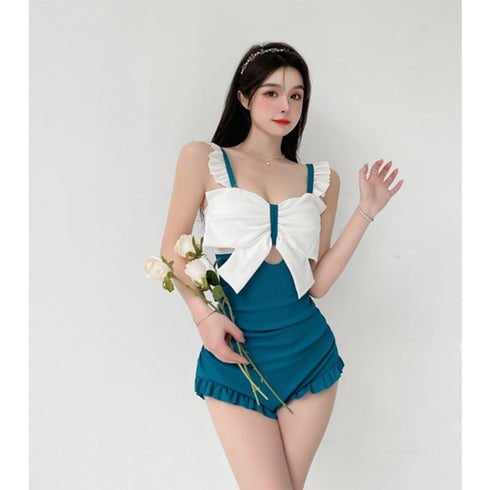 センターリボンバイカラースイムウェア