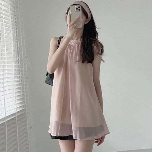 ノースリーブチュールトップス