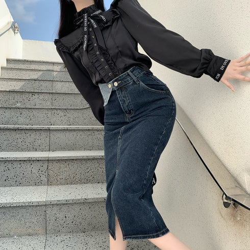 テープリボンガールブラウス