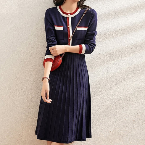 プリーツラインワンピース