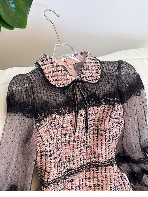 ピンクツイードドールワンピース