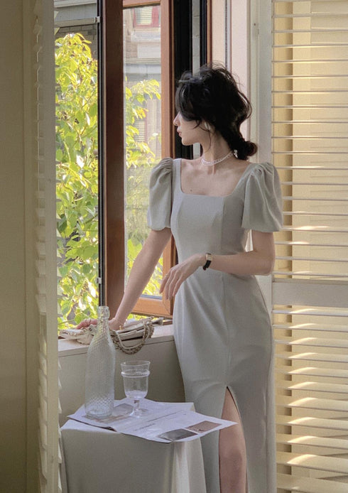 スリットバッククロスワンピース