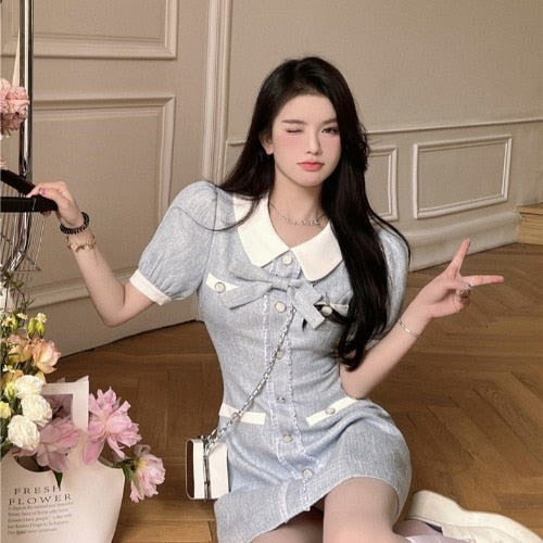 ライトブルーパステルミニワンピ