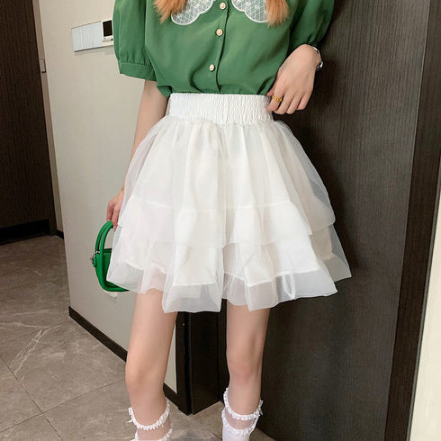 シフォンダブルフリルスカート