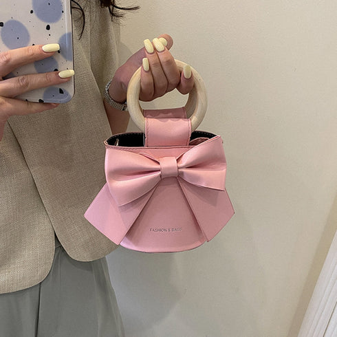 ワンカラーリボンバッグ