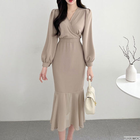 シアーデザインマーメイドワンピース