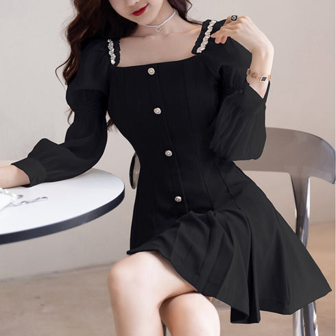 シアースリーブプリーツワンピ