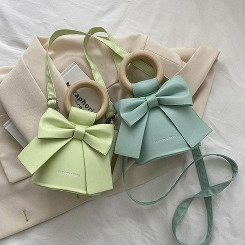 ワンカラーリボンバッグ