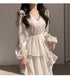 4段フリルシフォンワンピース