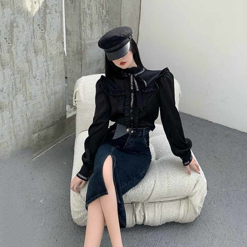 テープリボンガールブラウス