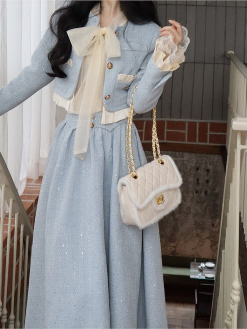 パステルブルーレディセットアップ