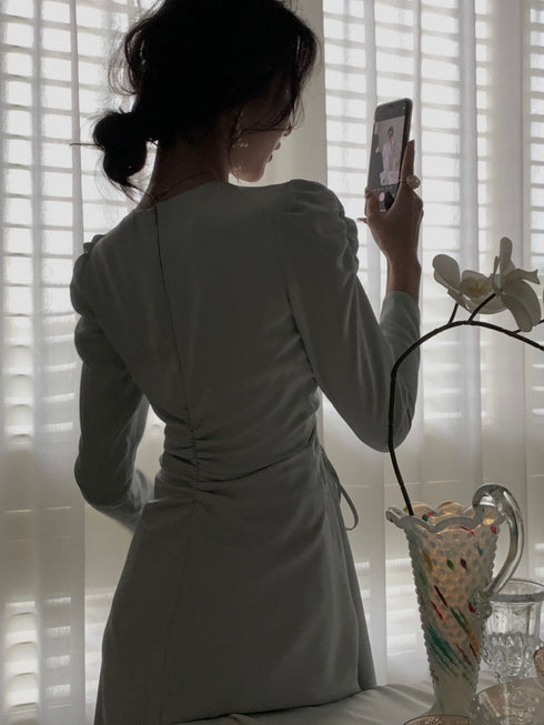 ウエストシャーリングロングワンピース