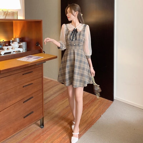 フレンチチェックサマーワンピ