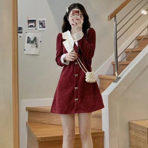 デザインカラーワンピ