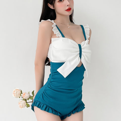 センターリボンバイカラースイムウェア