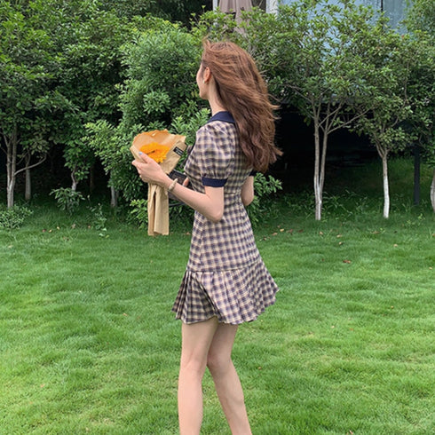 レトロチェックアイドルワンピ